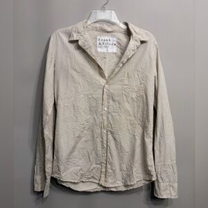 Frank & Eileen Polka Dot Button Down Shirt Size L